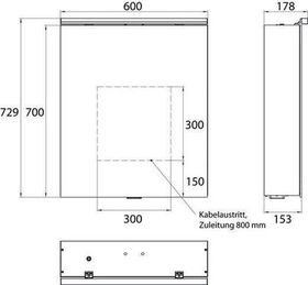 Emco LED-Lichtspiegelschr. PURE 2 C AP 600x729mm 1-tü m LED-Aufsl. Aluminium