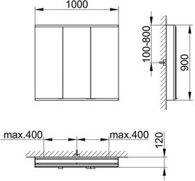 Keuco Spiegelschrank ROYAL MODULAR 2.0 Breite 1000mm Höhe 900mm Tiefe 120mm