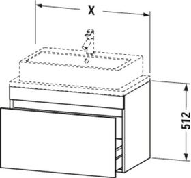 Duravit Konsolenunterschrank DURASTYLE 512x600x478mm betongrau matt/basalt matt