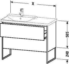 Duravit Waschtischunterbau XSQUARE Becken links 805x810x473mm basalt matt