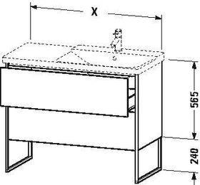 Duravit Waschtischunterbau XSQUARE Becken rechts 805x810x473mm basalt matt