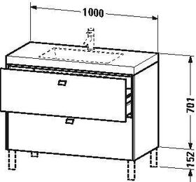 Duravit Waschtischunterbau BRIOSO 701x1000x480mm WT Vero Air 3 HL lichtbl