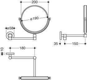 Hewi Kosmetikspiegel Spiegelfläche d= 190mm