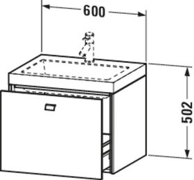 Duravit Waschtischunterbau BRIOSO 502x600x480mm WT Vero Air o HL lichtbl