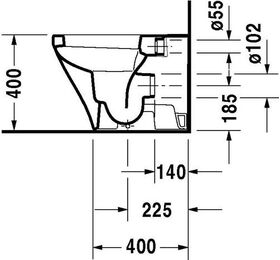 Duravit Stand-WC DURASTYLE BACK-TO-WALL tief 370x570mm Abgang waagerecht weiß WG