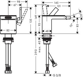 Einhebel-Bidetmischer AXOR MYEDITION ohne Platte chrom