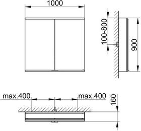 Keuco Spiegelschrank ROYAL MODULAR 2.0 Breite 1000mm Höhe 900mm Tiefe 160mm