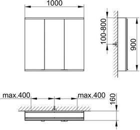 Keuco Spiegelschrank ROYAL MODULAR 2.0 Breite 1000mm Höhe 900mm Tiefe 160mm