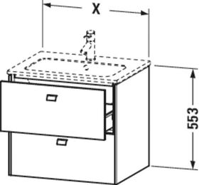 Duravit Waschtischunterbau BRIOSO Griffe Frontfarbe 553x620x479mm bas matt