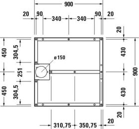 Duravit Fußgestell für Duschwanne Quadrat 900x900mm