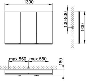 Keuco Spiegelschrank ROYAL MODULAR 2.0 Breite 1300mm Höhe 900mm Tiefe 160mm