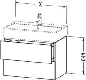 Duravit Waschtischunterbau L-CUBE 544x484x459mm weiß supermatt