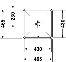 Duravit Einbauwaschtisch STARCK 3 m ÜL ohne Hahnlochbank 430x430mm weiß