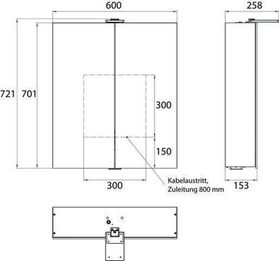 Emco LED-Lichtspiegelschr. PURE 2 STYLE AP 600x721mm 2-tü LED-Aufsstr. Aluminium