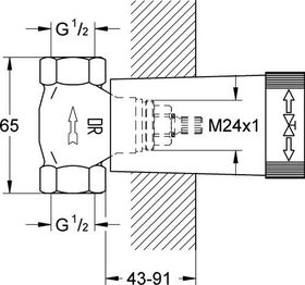 Grohe UP-Ventil-Unterteil vormontiertes Oberteil 1/2"