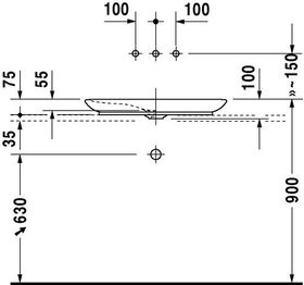 Duravit Aufsatzbecken PURAVIDA o ÜL HLB 700x420mm geschli o HL weiß WG