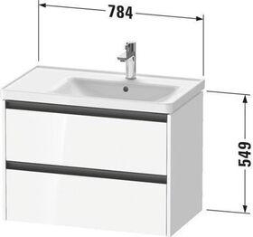 Duravit Waschtischunterbau Ketho.2 784x549x455mm weiß hochglanz