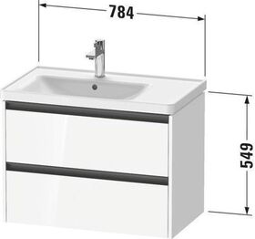 Duravit Waschtischunterbau Ketho.2 784x549x455mm weiß hochglanz