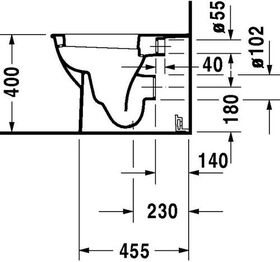 Duravit StdWC DARLING NEW BACK-TO-WALL ti. 370x570mm Ab wa HygieneGlaze weiß