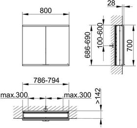 Keuco Spiegelschrank ROYAL MODULAR 2.0 Breite 800mm Höhe 700mm Tiefe 160mm