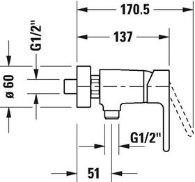 Duravit Einhebel-Brausemischer B.2 Aufputz chrom