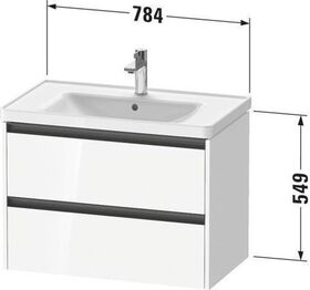 Duravit Waschtischunterbau Ketho.2 784x549x455mm weiß supermatt