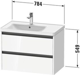 Duravit Waschtischunterbau Ketho.2 784x549x455mm weiß supermatt