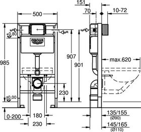 Grohe WC-Element RAPID SL Spülkasten 6-9 l