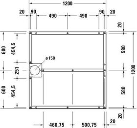 Duravit Fußgestell für Duschwanne Quadrat 1200x1200mm