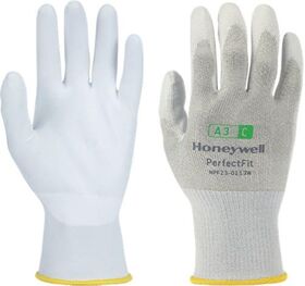 Schnitthandschuh New Perfect Fit 13G PU A3/C Gr.8 weiß EN 388 PSA II HONEYWELL - VPE: 10