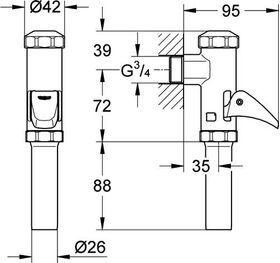 Grohe DAL-Vollautomatic-Spüler f WC 3/4Zoll chr