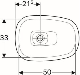 Geberit Aufsatzwaschtisch CITTERIO 560x400mm o ÜL ohne Hahnloch weiß KT