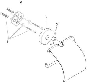 HG Papierrollenhalter LOGIS mit Deckel, Wandmontage chrom