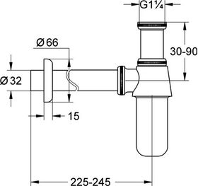 Grohe Geruchsverschluss 1 1/4Zoll f WT chr