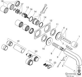 Einhebel-Waschtischmischer AXOR CITTERIO DN 15 UP m Pl m Ala 225mm bru gold opti