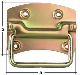 Kistengriff 80x70mm Stahl roh galv. gelb verz. GAH, 2 Stück