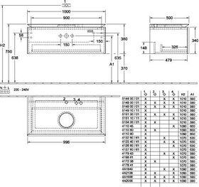 V&B Waschtischunterschrank LEGATO 1000x380x500mm m Be Glossy White