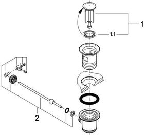 Grohe Ablaufgarnitur 1 1/4Zoll 5 Stück we