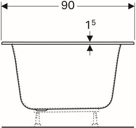 Geberit Badewanne SOANA Duo 1900x900x450mm weiß