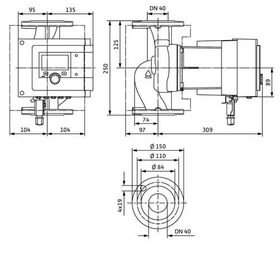 Wilo Hocheffizienzpumpe Stratos MAXO-Z 40/0,5-12, DN 40, 250mm, PN 6/10