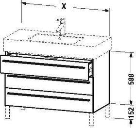 Duravit Waschtischunterbau X-LARGE 800x470x588mm graphit matt