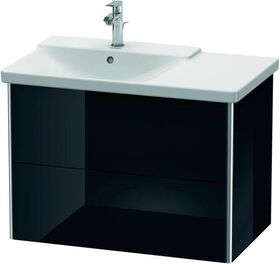 Duravit Waschtischunterbau XSQUARE Be links 565x810x473mm schwarz hochglanz