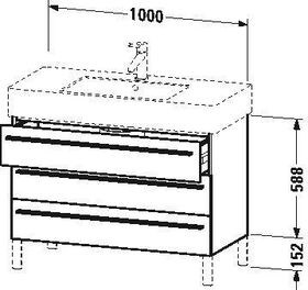 Duravit Waschtischunterbau X-LARGE 1000x470x588mm lichtblau matt