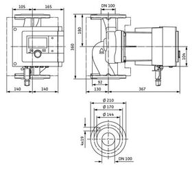 Wilo Hocheffizienzpumpe Stratos MAXO 100/0,5-12, DN 100, 360mm, PN 6