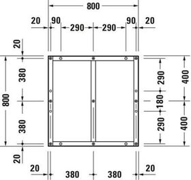 Duravit Fußgestell für Duschwanne Tempano 800x800mm