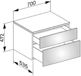 Keuco Sideboard EDITION 400 Hö 180/270mm 700x472x535mm ant sat