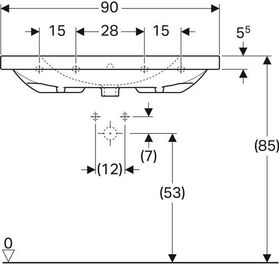 Geberit Waschtisch ACANTO 900x482mm m Abl. HL und Überlauf weiß