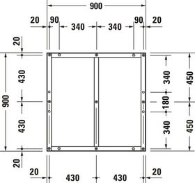 Duravit Fußgestell für Duschwanne Tempano 900x900mm