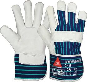 Handschuhe Bremerhaven Winter Gr.10 natur/blau EN 388 PSA II HASE - VPE: 12