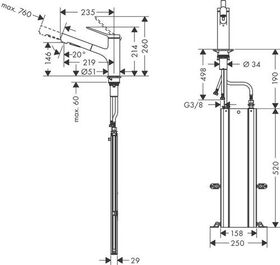 Einhebel-Küchenmischer Zesis M33 ComfortZone 150 2 jets sBox mattschwarz